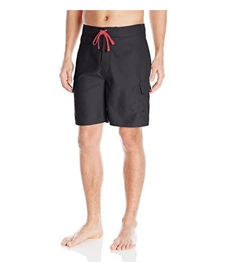 Trunks Men's Hybrid Fishing Swim Shorts - Black/Grey - CR12C4BJ1RR