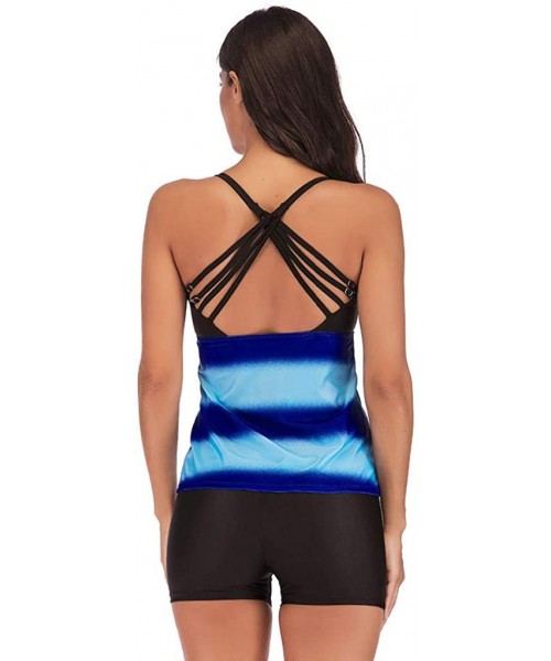 Racing Womens Plus Size Swimsuits 2020 Summer New Tankini Set Two Piece Swimwear Tank Tops with Boyshorts Bathing Suit - 01 D...