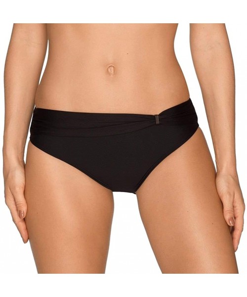 Bottoms Women's Cocktail Full Bikini Brief Swim Bottom 40-001-5 M Black - C41202RS77P