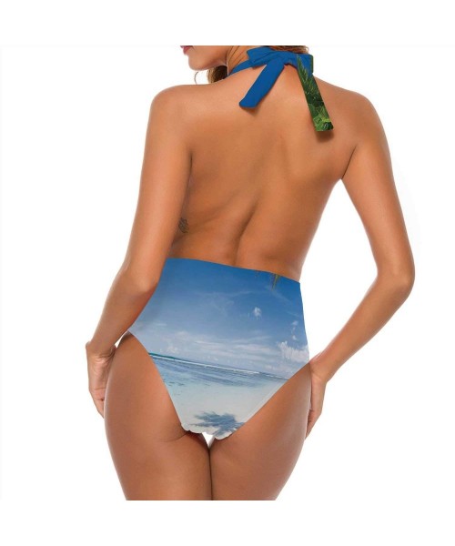 Tankinis Silhouette of A Dog.of Dachshund.Hand Dr High Waisted Beach Sport Swimsuit L - Color 34 - C1190O7MUGD