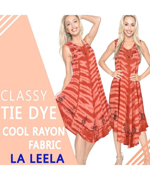 Cover-Ups Women's Beach Dress Prom Party Cocktail Dress for Women Hand Tie Dye - Pumpkin Orange_y851 - CU18SAZ28A7