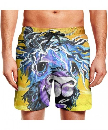 Board Shorts Mens Swim Trunks Rose Unicorn Love Heart Summer Cool Quick Dry Board Shorts with Mesh Lining - Sahara Desert Lla...