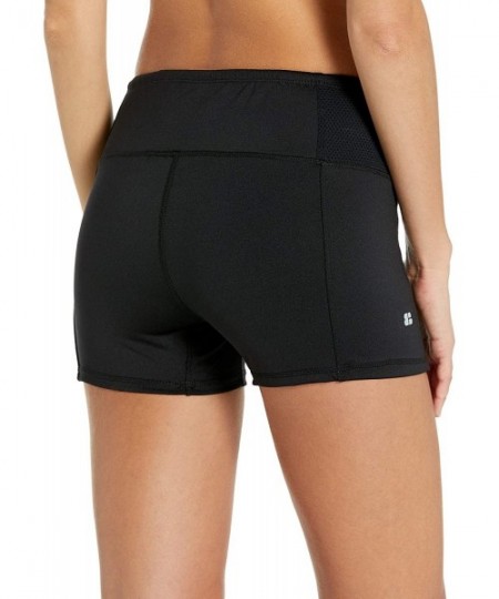 Bottoms Women's Beach Short Swimsuit Bottom with Zipper Pocket - Black - CT1895A5W9C