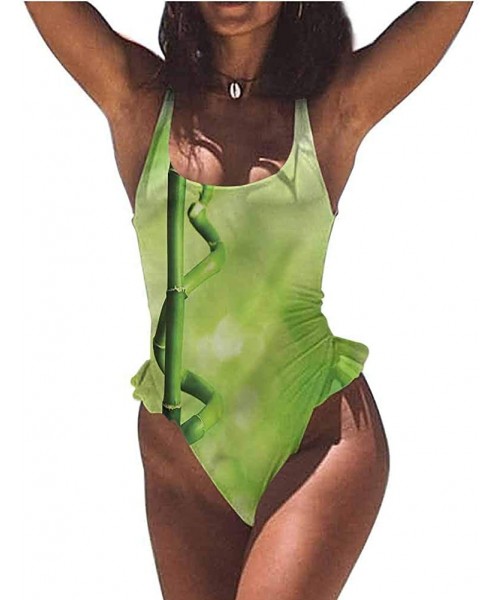 Bottoms Bathing Suit Green- Abstract Seaweed Nature for Beach/Hiking Activities - Multi 06-one-piece Swimsuit - CL19E7ICDHT