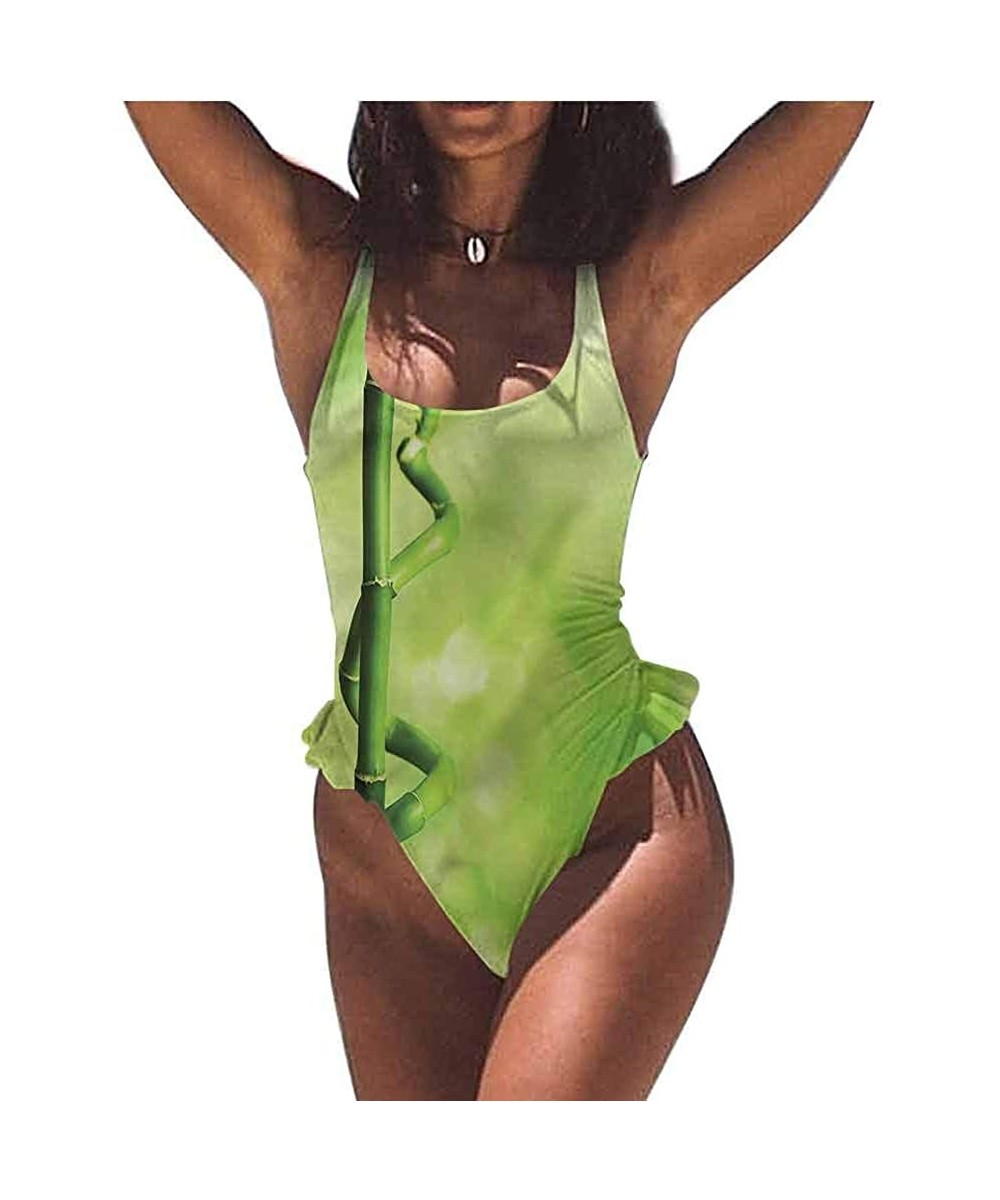 Bottoms Bathing Suit Green- Abstract Seaweed Nature for Beach/Hiking Activities - Multi 06-one-piece Swimsuit - CL19E7ICDHT