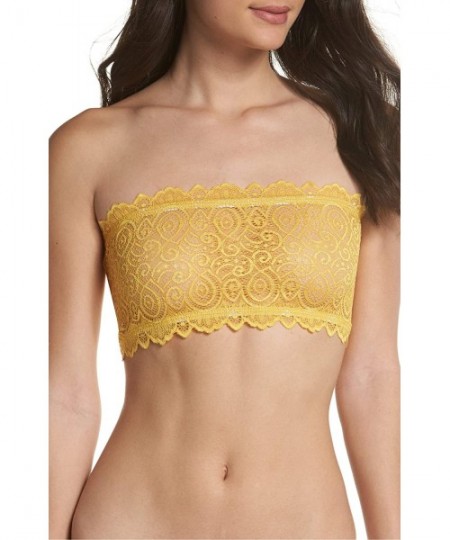 Tops Women's Seamless & Lace Bandeau - Daffodil - CD18OG0QUD2