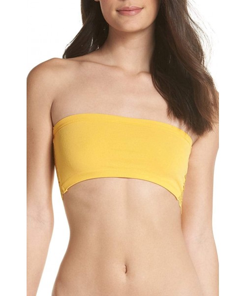 Tops Women's Seamless & Lace Bandeau - Daffodil - CD18OG0QUD2