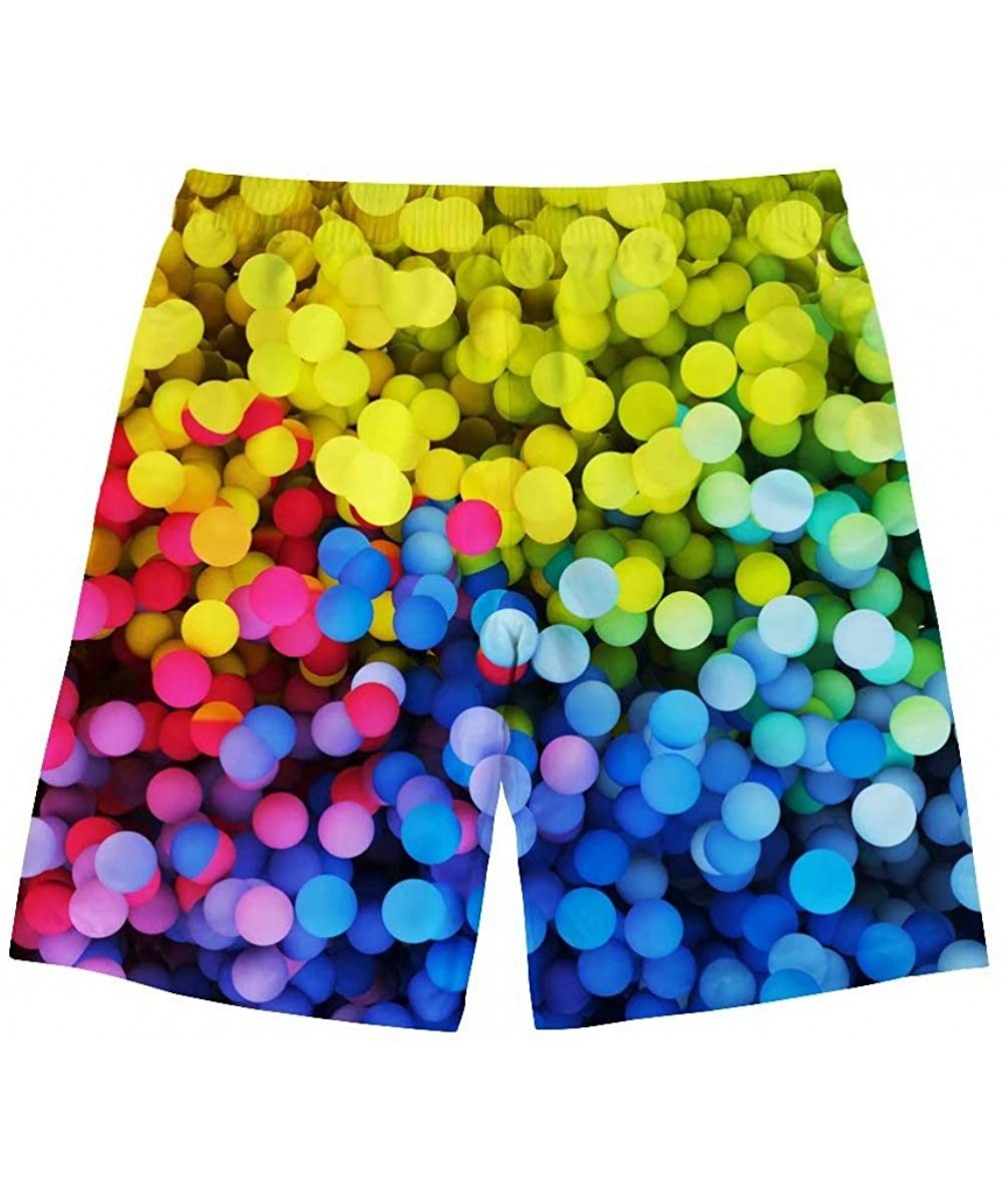 Trunks Men's Camouflage Printing Quick Dry Beach Board Shorts Swim Trunks - Colorful Dot - CP18OWNIQC4