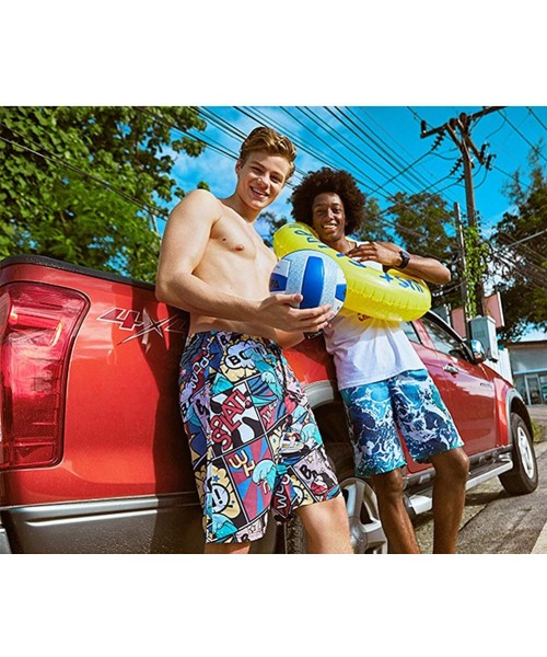 Trunks Men's Camouflage Printing Quick Dry Beach Board Shorts Swim Trunks - Colorful Dot - CP18OWNIQC4