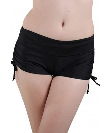 Board Shorts Classical Women's Swim Boardshorts Beach Bikini Bottoms with Adjustable Ties 7 Color XS-XXL - Black - CR11ABM61FV