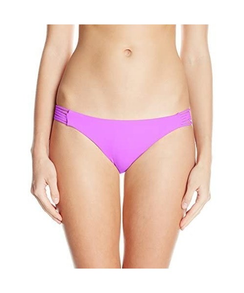 Bottoms Women's Braided Low-Rise Bikini Bottom with Cinching - Light Plum - C912D768HWD