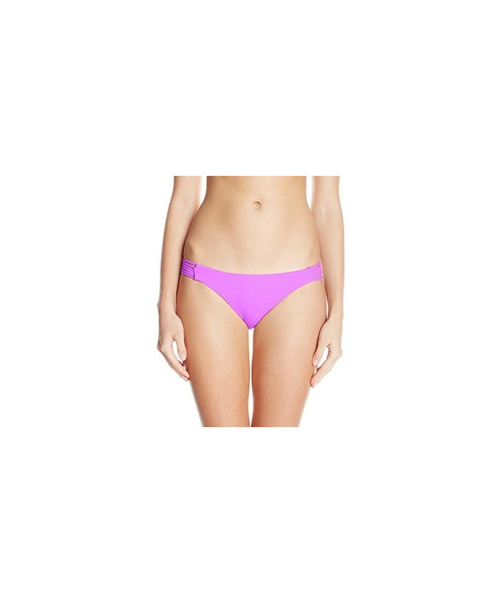 Bottoms Women's Braided Low-Rise Bikini Bottom with Cinching - Light Plum - C912D768HWD