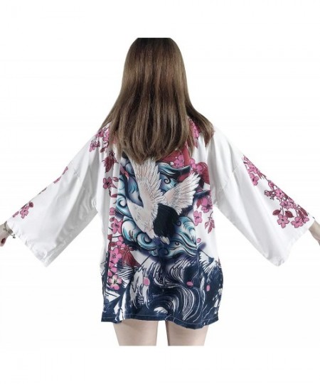 Cover-Ups Women's Loose fit Japanese Shawl Kimono Cover up Cardigan OneSize US S-XL - Style 38 - CR19DSAI97X