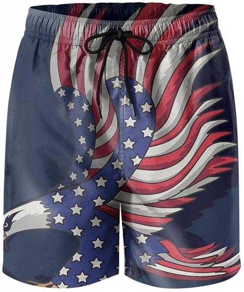 Trunks USA Grunge American Flag Men's Swim Trunks Bathing Suits with Pockets-Best Gifts for Men - Eagles Flag American - C419...