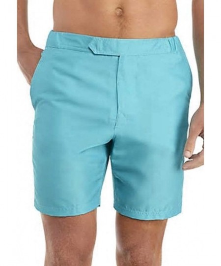 Board Shorts Men's Solid Board Shorts - Turquoise Cloud - CK18QYLEMW9