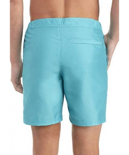 Board Shorts Men's Solid Board Shorts - Turquoise Cloud - CK18QYLEMW9