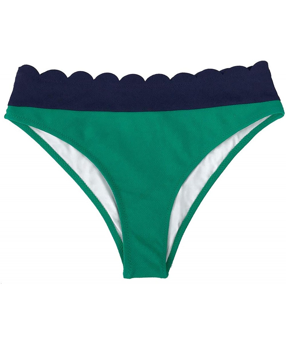 Tankinis Women's Tummy Coverage Bikini Bottom - Navy Green - CE198Q0Q0YA