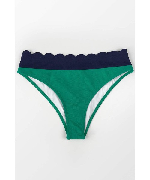 Tankinis Women's Tummy Coverage Bikini Bottom - Navy Green - CE198Q0Q0YA