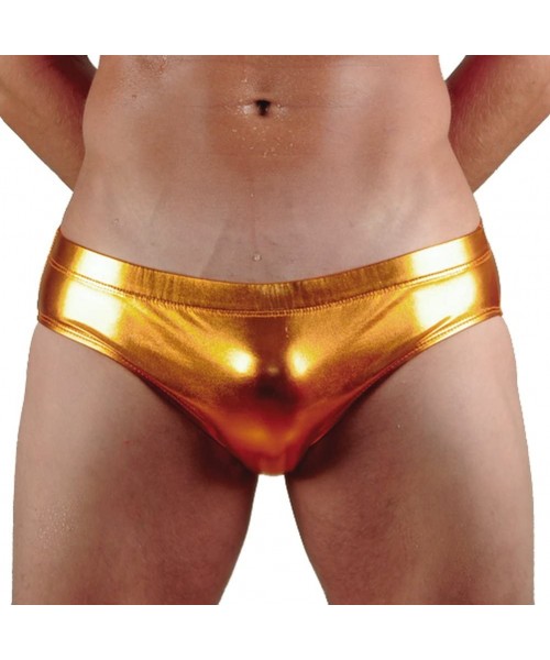 Briefs Mens Hot Body Bikini Swimsuit - Liquid Copper - C91156KH7QV