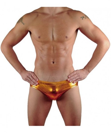 Briefs Mens Hot Body Bikini Swimsuit - Liquid Copper - C91156KH7QV