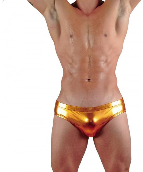 Briefs Mens Hot Body Bikini Swimsuit - Liquid Copper - C91156KH7QV