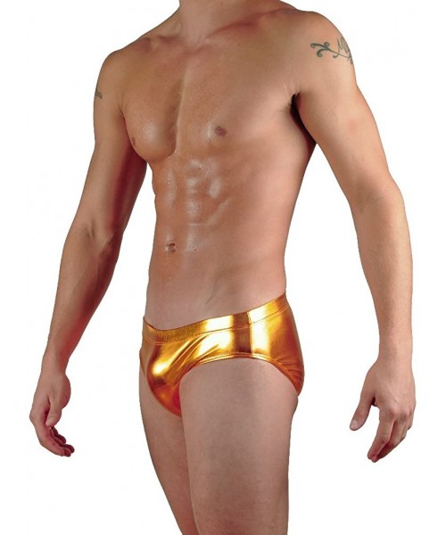 Briefs Mens Hot Body Bikini Swimsuit - Liquid Copper - C91156KH7QV