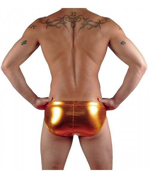 Briefs Mens Hot Body Bikini Swimsuit - Liquid Copper - C91156KH7QV