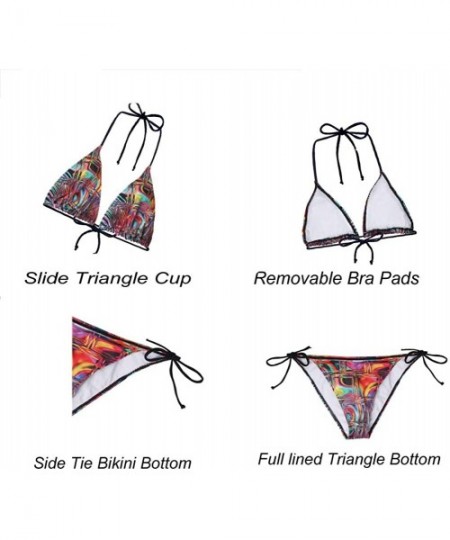 Racing Animals Pattern Women's Bikini Swimwear Top and Side Tie Sexy Swimsuits - Scale 3 - CK18TXIWWO2