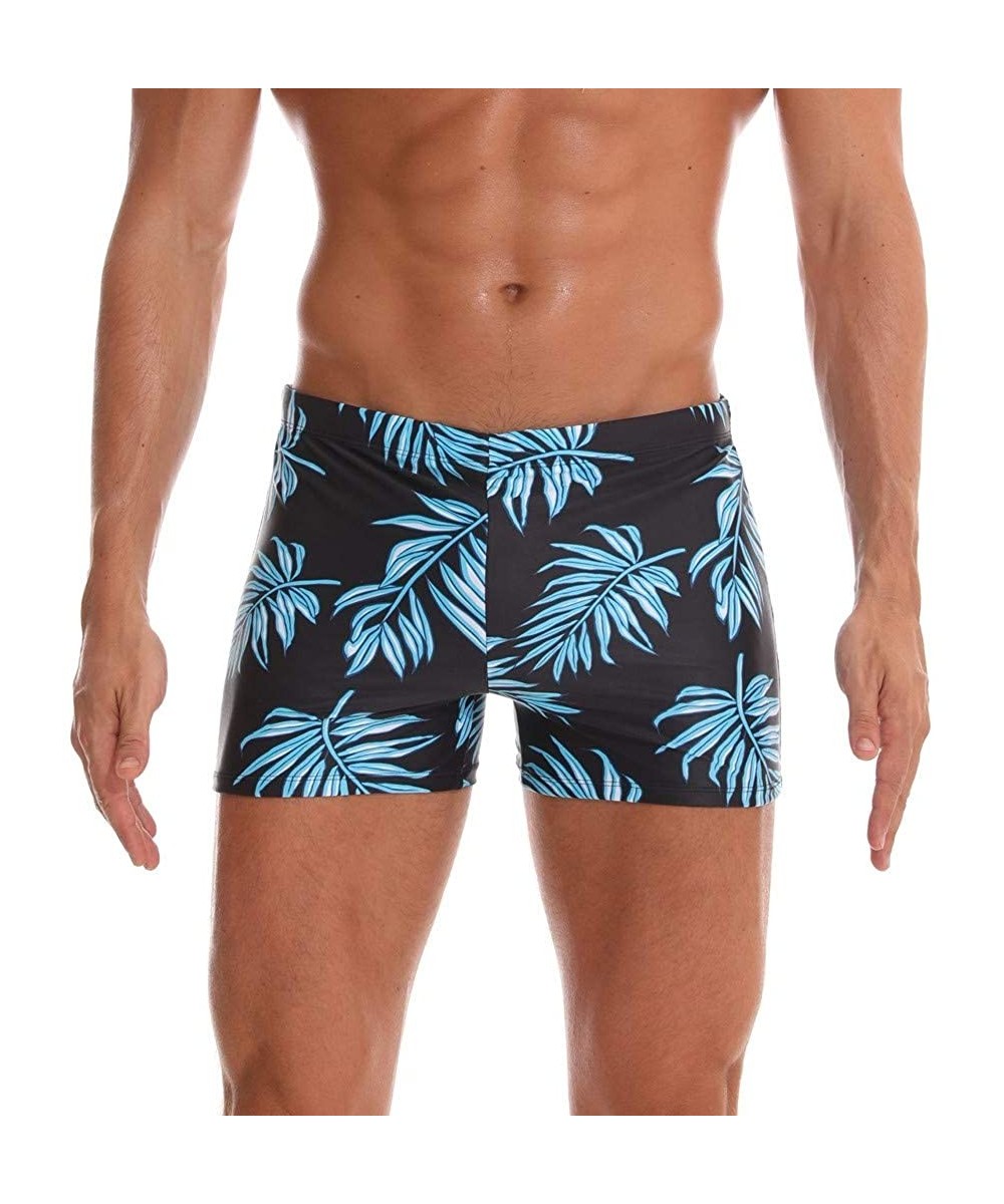 Racing Summer Hawaiian Mens Plus Size Swim Trunks Beach Shorts Pants Swimsuit Slim Quick Dry Surf Beachwear - Light Blue - C5...