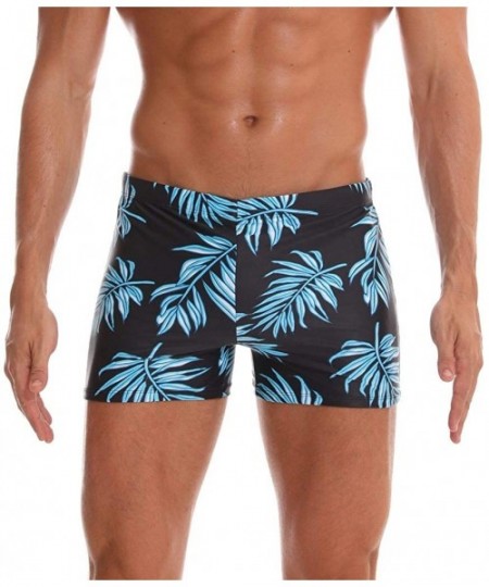 Racing Summer Hawaiian Mens Plus Size Swim Trunks Beach Shorts Pants Swimsuit Slim Quick Dry Surf Beachwear - Light Blue - C5...