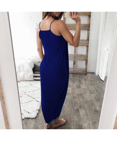 Racing Women Dress Summer Casual Loose Sleeveless Long Dress Straps Homewear Dress Elegant Holiday Casual Party Beach Dress -...