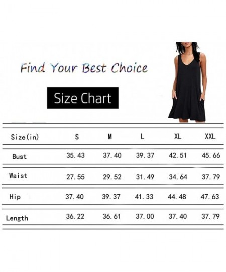 Cover-Ups Women Summer Casual T Shirt Dresses Beach Cover up Plain Pleated Tank Dress - 001 Burgundy - CK18RG48NZ5