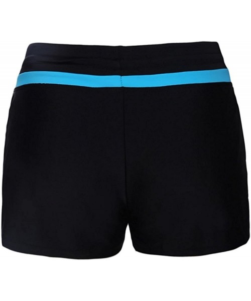 Board Shorts Women Side Split Waistband Swim Shorts with Panty Liner Plus Size S - 3XL - Black Blue - C418I9753TA