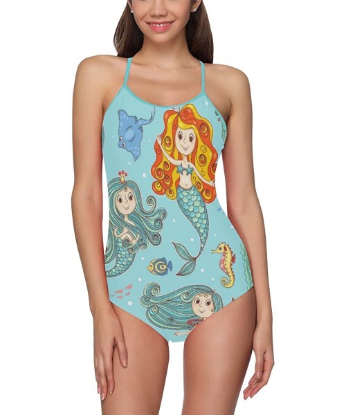 One-Pieces Tropical Sea Ocean Unique One Piece Swimsuit Swimwear Bathing Suit for Women Juniors (XS-3XL) - Multi 9 - CD18ECZUK5Z