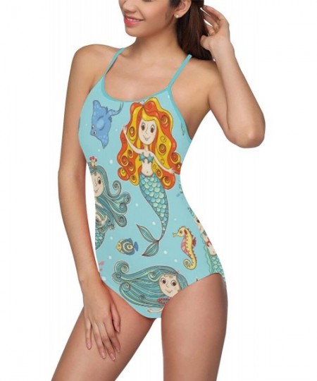 One-Pieces Tropical Sea Ocean Unique One Piece Swimsuit Swimwear Bathing Suit for Women Juniors (XS-3XL) - Multi 9 - CD18ECZUK5Z