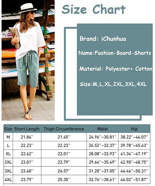 Tankinis Summer Shorts for Women Drape High Waist with Drawstring Solid Oversize Pockets Beach Pants - Light Green - CD198W2OMC6