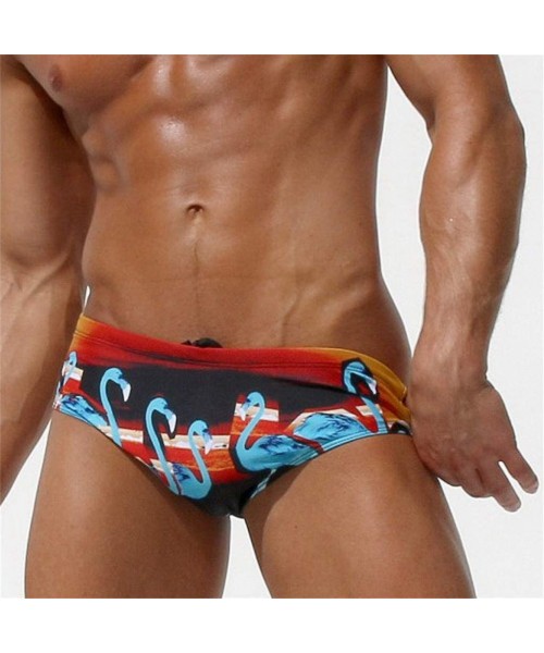 Briefs Sexy Swimwear Fashion Bikini Briefs Boxer Trunks Men Swimsuits Brazilian Cut Short Pants - Red - CB19738O2CM