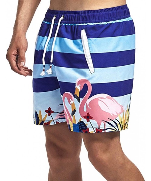 Board Shorts Men's Cargo Shorts Beach Board Shorts Summer Swim Trunks Loose Beach Twill Shorts - Flamingo - CD18OKKYUX4