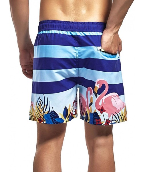 Board Shorts Men's Cargo Shorts Beach Board Shorts Summer Swim Trunks Loose Beach Twill Shorts - Flamingo - CD18OKKYUX4