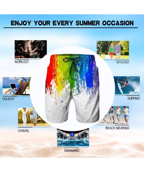 Trunks Boys Board Shorts Colorful Leopard Print Quick Dry Swim Surf Trunks - C918QIG8WY2