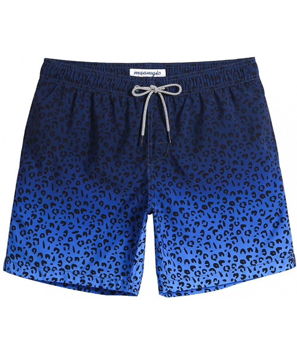 Trunks Mens Slim Fit Quick Dry Swim Shorts Swim Trunks Mens Bathing Suits with Mesh Lining - 1852550-blue Leopard-2 - CG1972U...