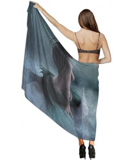 Cover-Ups Women Chiffon Scarf Summer Beach Wrap Skirt Swimwear Bikini Cover-up - Mermaid Tail Pirate Ship - C8190HHUXDY