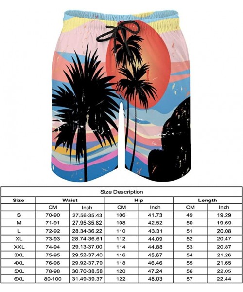 Trunks Tropical Landscape Palm Boardshorts Men's Breathable Swim Shorts with Pockets Casual Sports - C019E8Q87XT