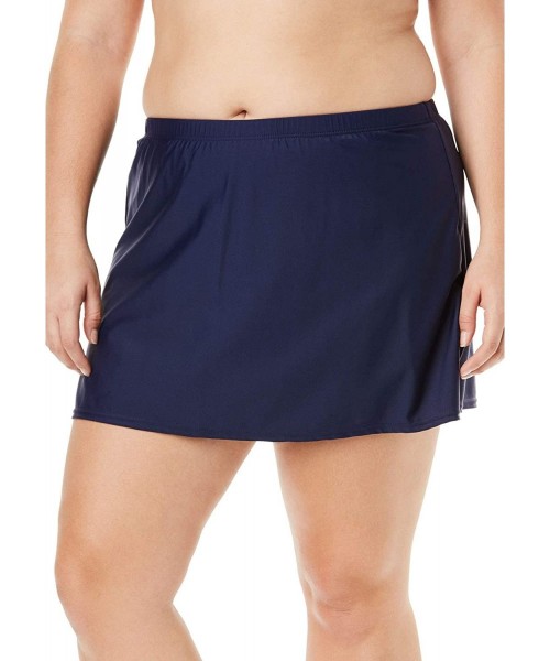 Bottoms Women's Plus Size Side Slit Swim Skirt - Navy (3144) - C3197C9098Z