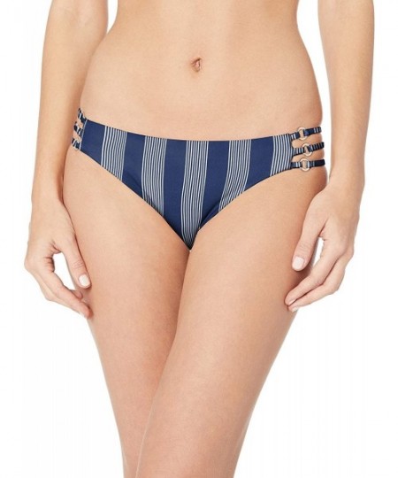 Bottoms Women's Multi Side Strap Bikini Bottom - Long Lines Navy - C518HL53KH8