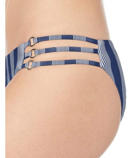 Bottoms Women's Multi Side Strap Bikini Bottom - Long Lines Navy - C518HL53KH8