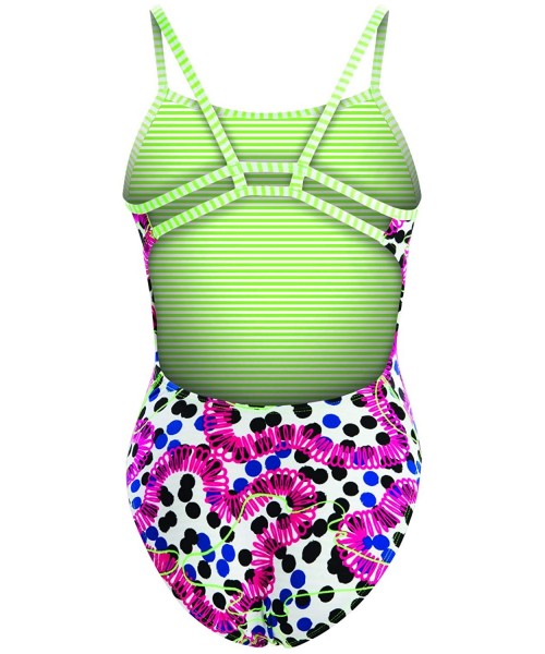 Racing Uglies Women's Swimwear Double Strap Back One Piece Swimsuit - Sassy - C4195HXWCLW