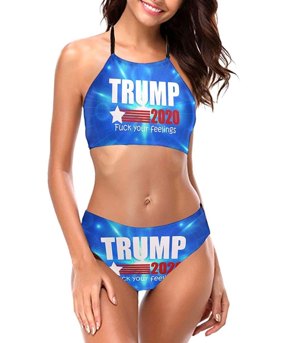 Sets Trump 2020 F Your Feeling Women's Sexy Fashion Swim Trunks Bikini Swimsuit Trunks - Black - CX199C0W6WE