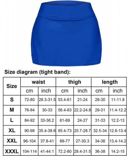 Board Shorts Women's Solid Color Waistband Skirted Bikini Bottom Swimsuit Skorts- Boardshorts- Swimdress for Women Favors- S-...