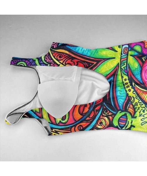 One-Pieces Cannabis Leaf Women's One-Piece Swimsuits Elegant Vintage Swimwear Classic Bathing Suit - White - CO18SWNG3C0